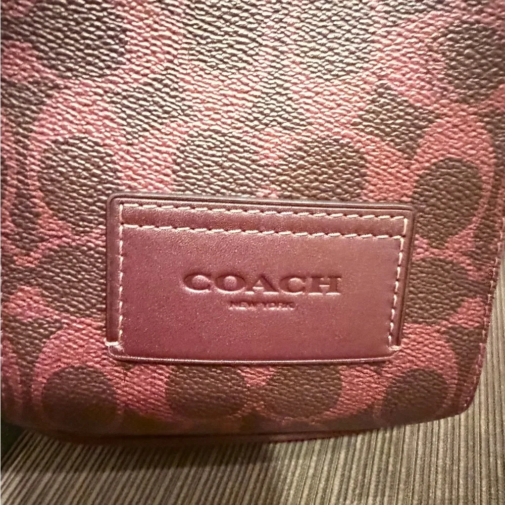 Coach CV763 racer sling pack in signature canvas Black Current unisex